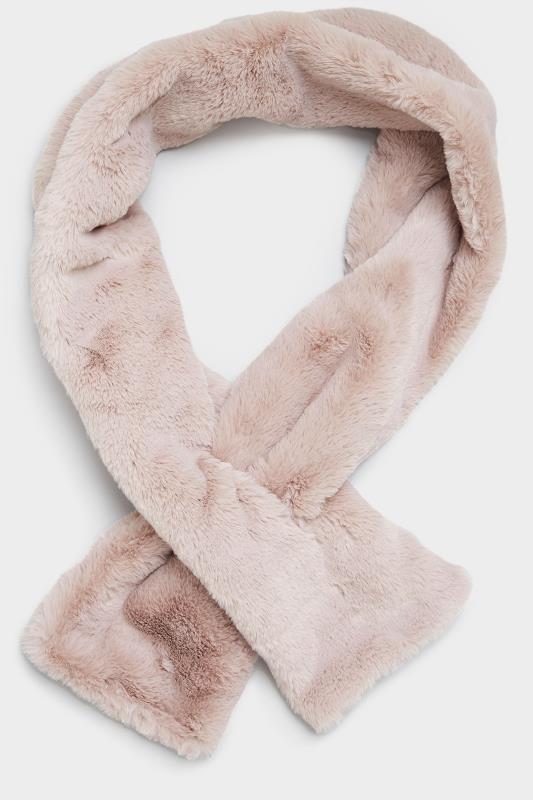 Plus Size  Pink Faux Fur Scarf