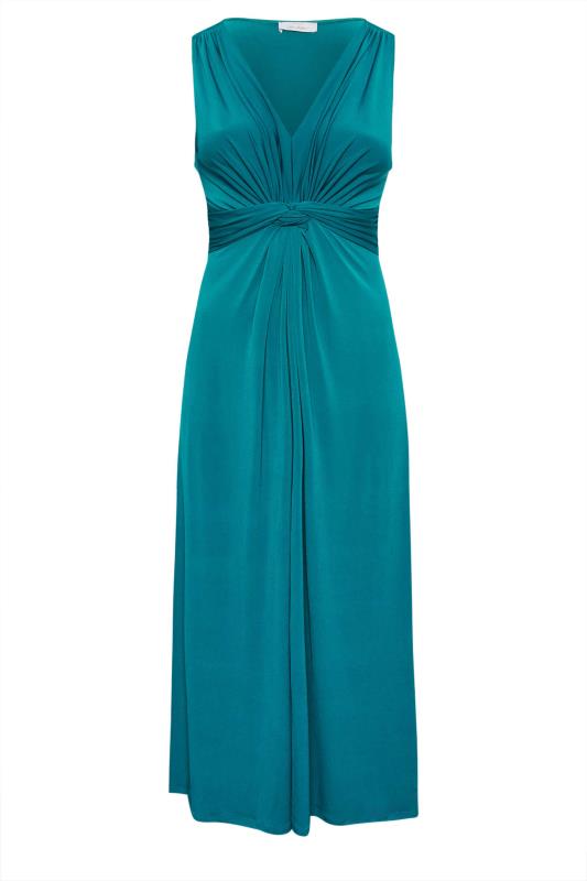 YOURS LONDON Plus Size Green Knot Front Maxi Dress | Yours Clothing 5