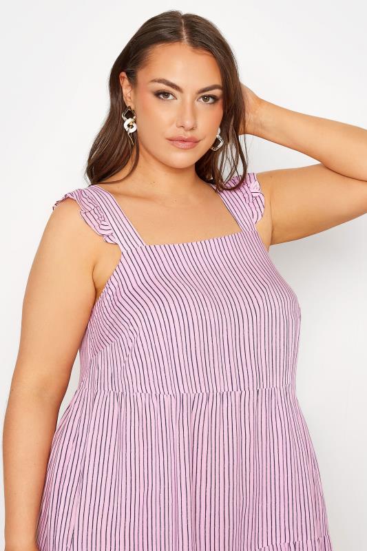 YOURS LONDON Curve Pink Stripe Frill Tiered Maxi Dress_DR.jpg