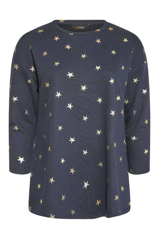 Navy Metallic Star Print Sweatshirt_F.jpg