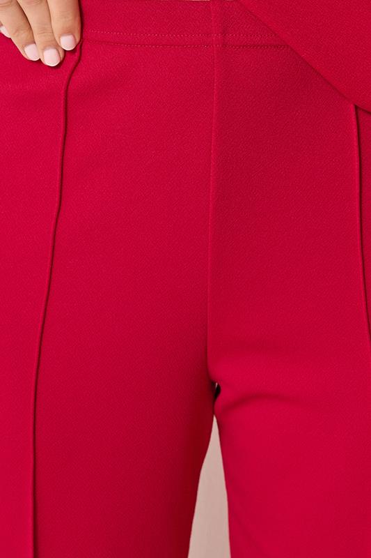 LTS Tall Women's Set Bright Red Textured Waistcoat & Wide Leg Trousers | Long Tall Sally 2