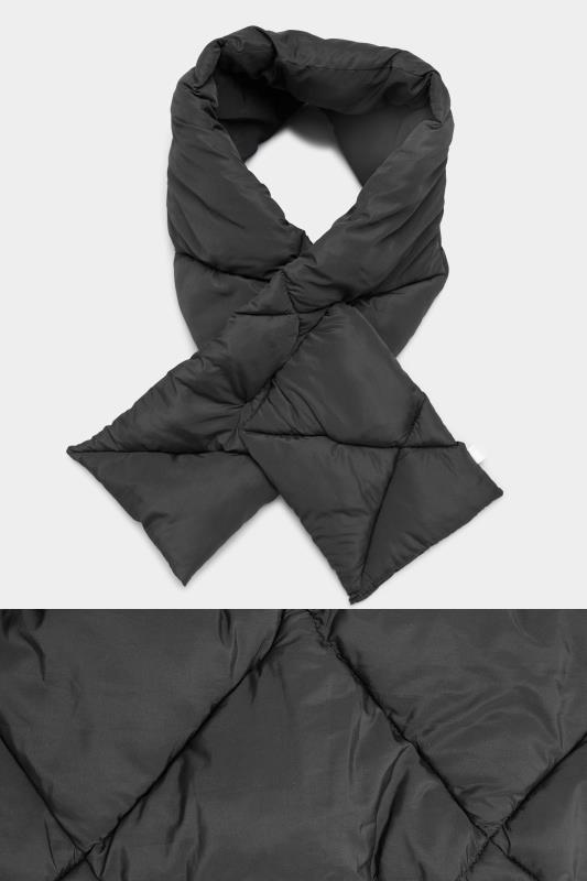 Black Quilted Padded Scarf 3