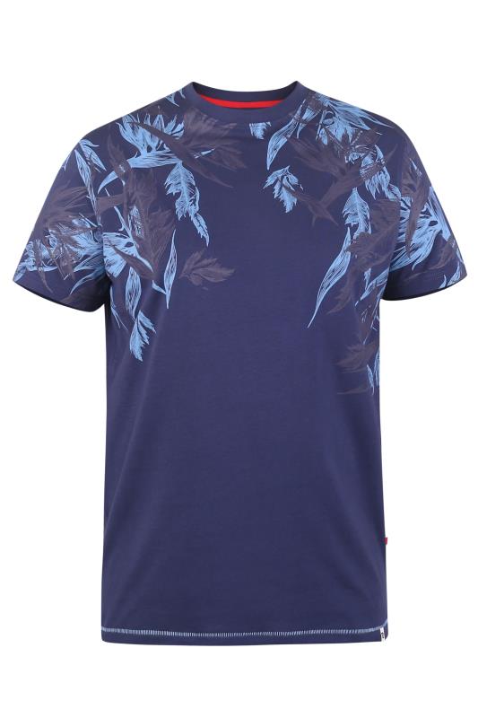 D555 Big & Tall Navy Blue Floral Print T-Shirt_F.jpg