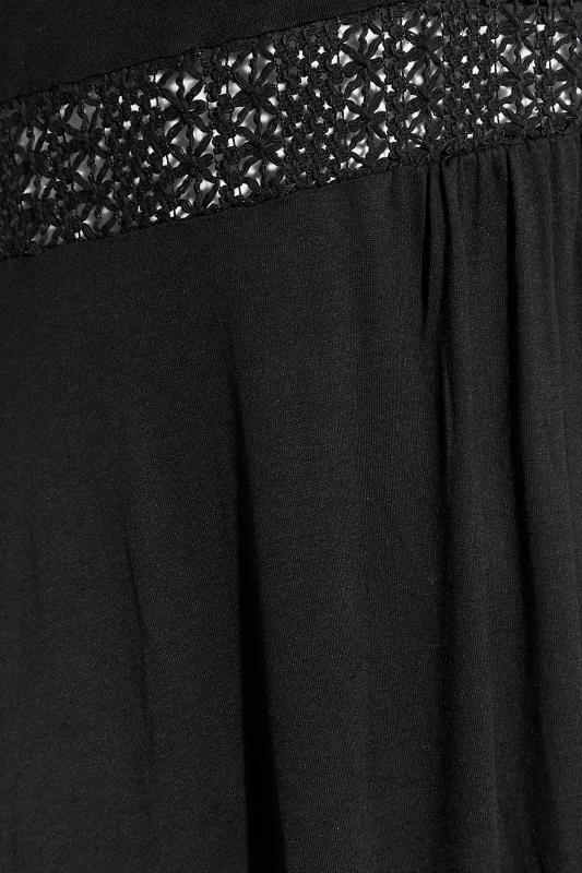 Plus Size Black Crochet Detail Dress | Yours Clothing  5