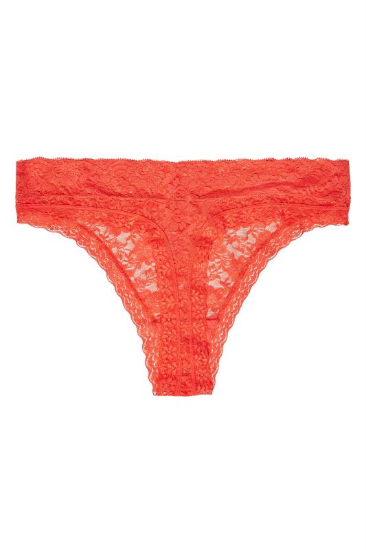 Plus Size 3 PACK Red Lace Thongs | Yours Clothing