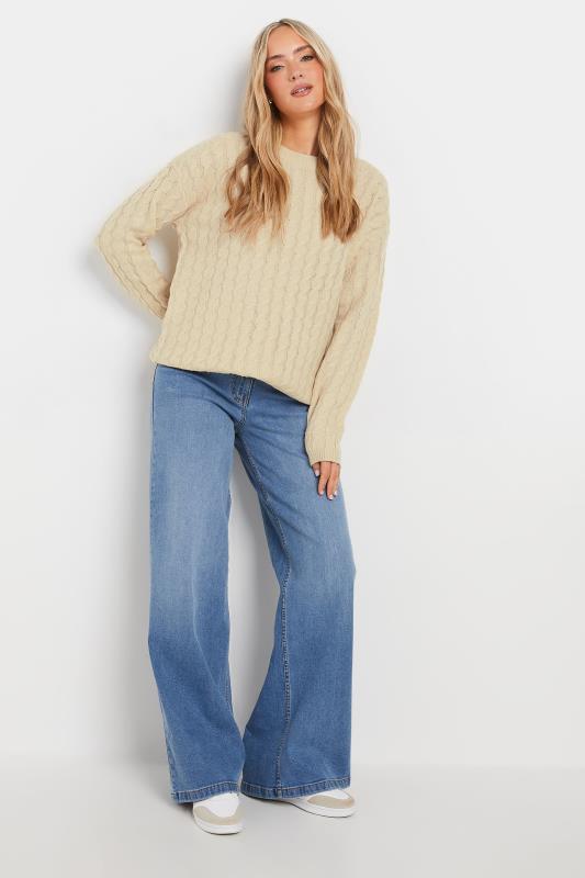 LTS Tall Beige Brown Cable Knit Jumper | Long Tall Sally  2