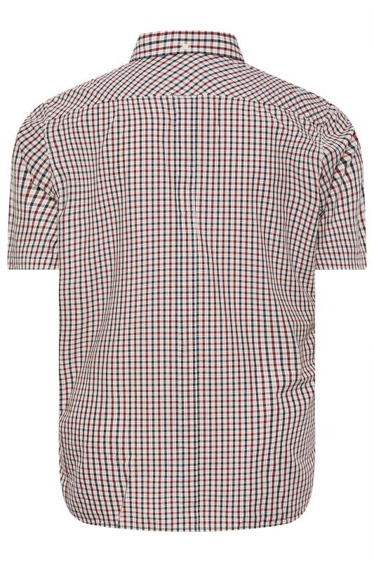 BEN SHERMAN Big & Tall Red Signature Gingham Check Short Sleeve Shirt | BadRhino 4