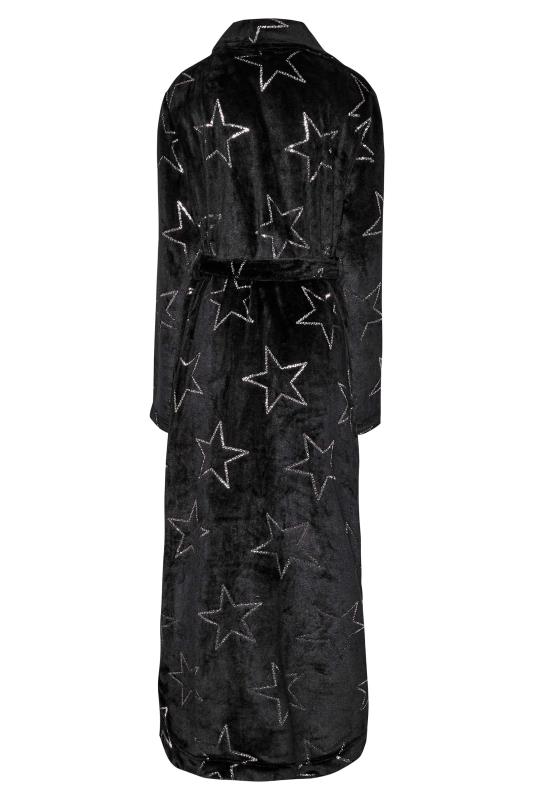 LTS Tall Women's Black Foil Star Print Maxi Dressing Gown | Long Tall Sally 7