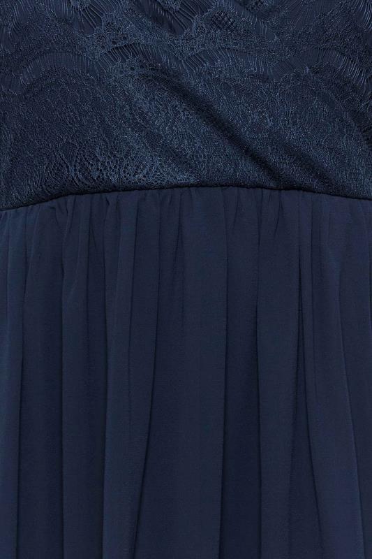 YOURS LONDON Plus Size Navy Blue Lace Detail Wrap Maxi Dress | Yours Clothing 5