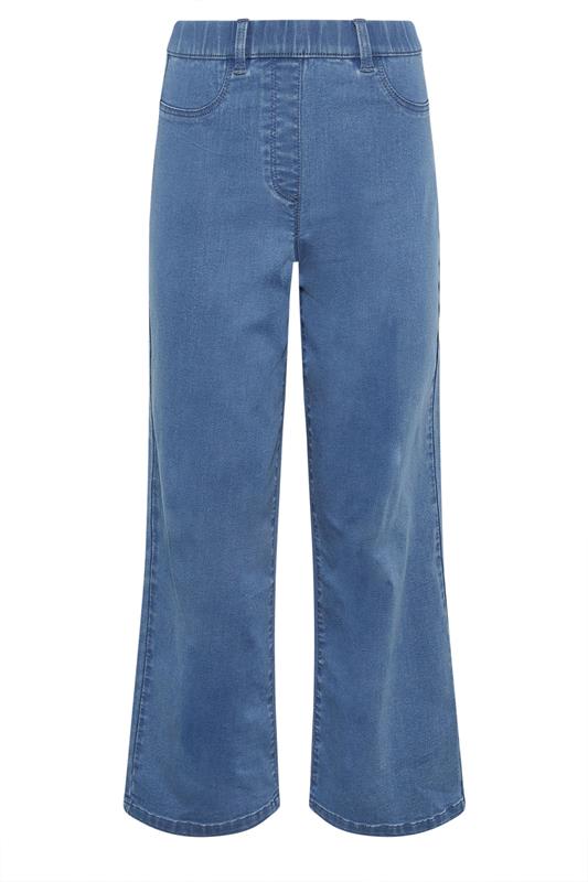 M&Co Petite Lightwash Blue Wide Leg Jeggings | M&Co 5