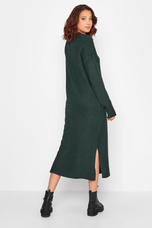 LTS Tall Green Knitted Midi Dress 3