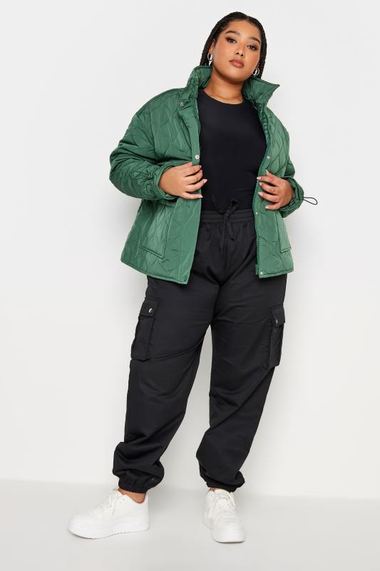 YOURS Plus Size Green Quilted Jacket | Yours Clothing 2