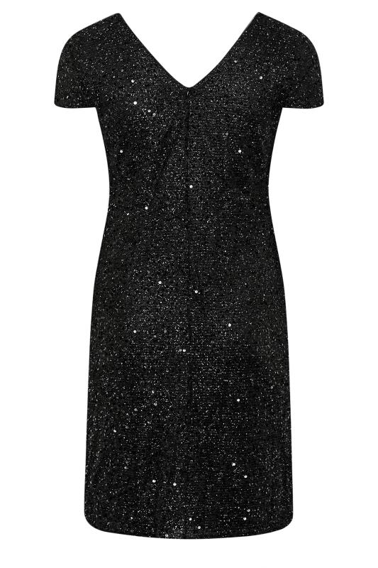 YOURS LONDON Plus Size Black Sequin Embellished Shift Dress | Yours Clothing 7