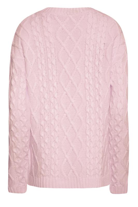 LTS Tall Pink Cable Knit Jumper 6