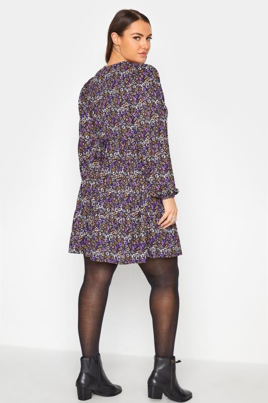 YOURS LONDON Black Ditsy Floral Smock Tunic_C.jpg