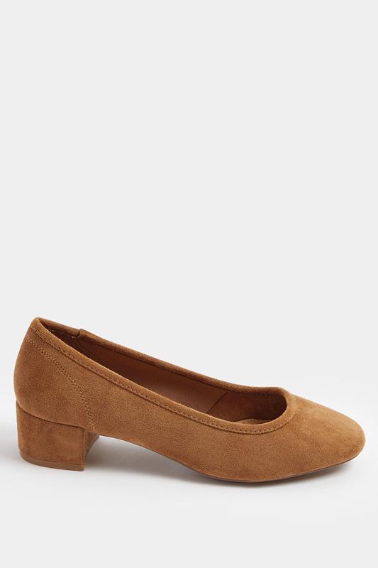 LTS Natural Brown Block Heel Ballerina Pumps | Long Tall Sally 2