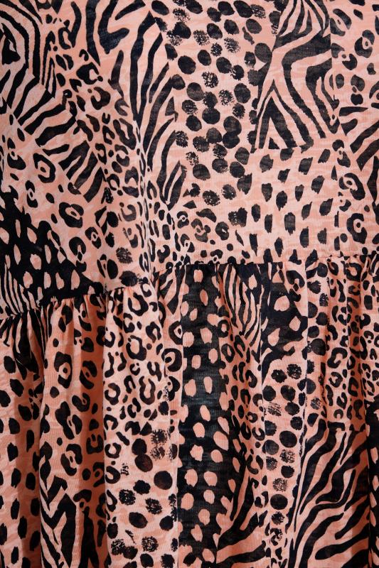 Plus Size Orange Animal Print Burnout Peplum Vest Top | Yours Clothing 4