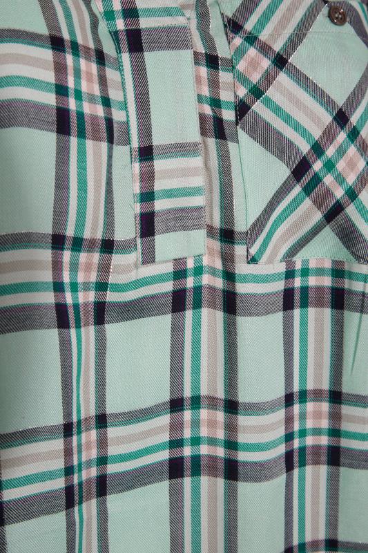 Plus Size Mint Green Overhead Check Shirt | Yours Clothing 5