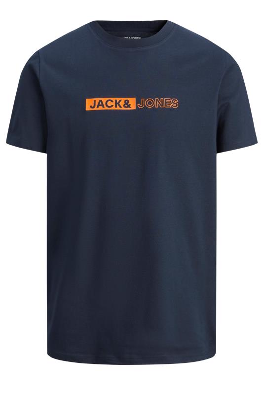 JACK & JONES Mens Big & Tall Navy Blue Logo T-Shirt | BadRhino  2