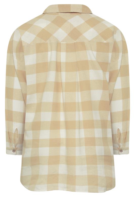 YOURS Plus Size White Check Oversized Shirt | Yours Clothing 7