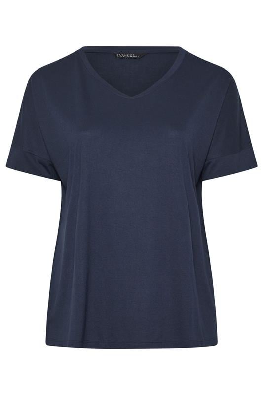 EVANS ESSENTIAL 3 Pack Navy & White T-Shirts | Evans 6
