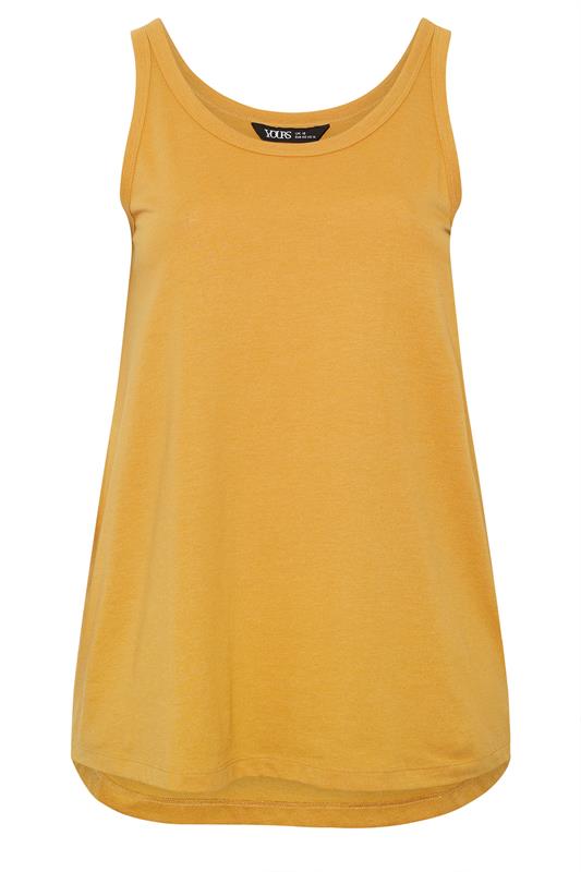 YOURS Plus Size Yellow Core Vest Top | Yours Clothing 5