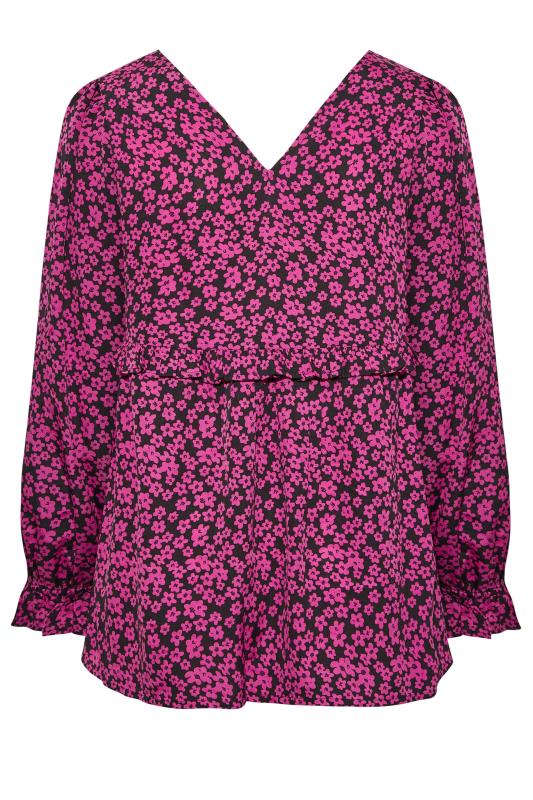 LIMITED COLLECTION Plus Size Womens Curve Pink Frill Detail Blouse | Yours Clothing 7