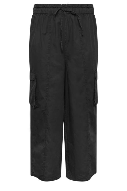 LIMITED COLLECTION Plus Size Black Washed Cargo Wide Leg Trousers | Yours Clothing 4