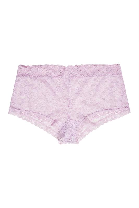 Plus Size 3 PACK Lilac Purple Lace Mid Rise Shorts | Yours Clothing  5