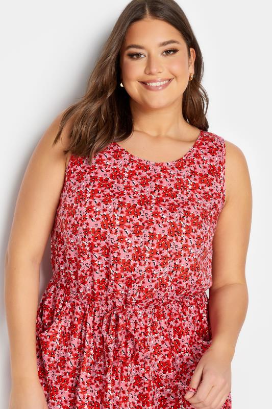 YOURS Curve Plus Size Pink Floral Ditsy Print Mini Dress | Yours Clothing  4