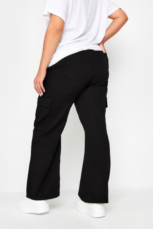 YOURS Plus Size Black Straight Leg Cargo Jeans | Yours Clothing  3