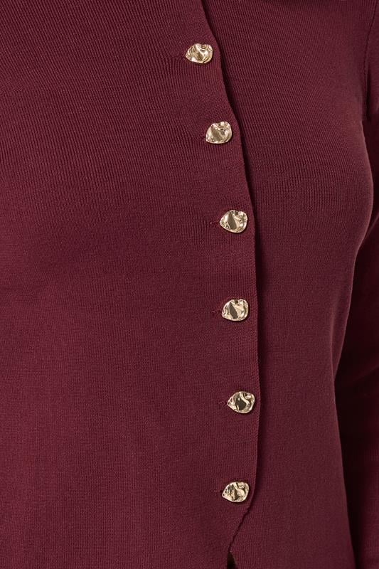 LTS Tall Women's Burgundy Red Button Cardigan | Long Tall Sally 4