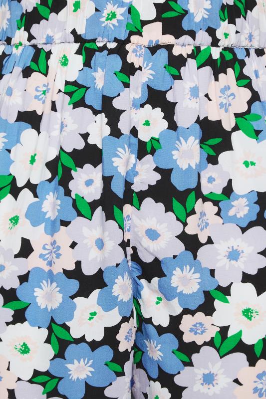 YOURS Curve Plus Size Blue Floral Woven Shorts | Yours Clothing  4