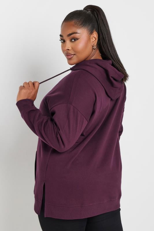 YOURS Plus Size Burgundy Red Hoodie | Yours Clothing 3