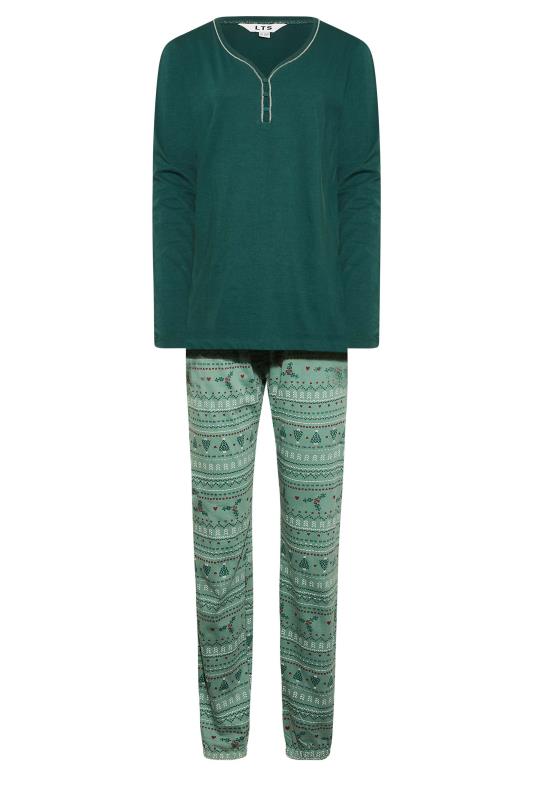 LTS Tall Women's Green Fairisle Christmas Print Pyjama Set | Long Tall Sally 6