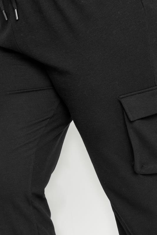 YOURS Plus Size Black Textured Cargo Joggers | Yours Clothing 5