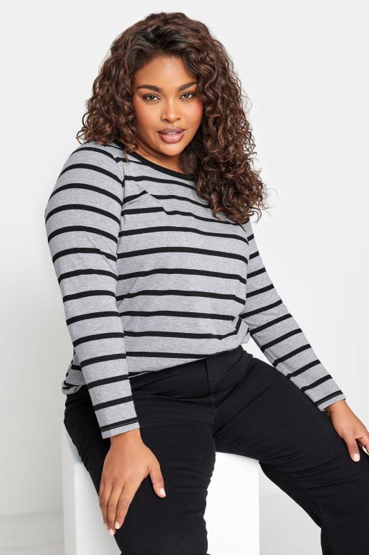 YOURS Curve Grey Marl Long Sleeve Top | Yours Clothing 5