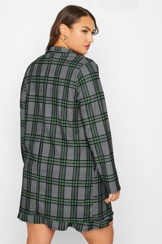 LIMITED COLLECTION Plus Size Grey & Green Check Blazer | Yours Clothing 3