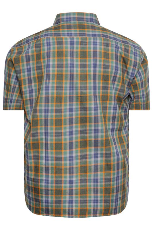 KAM Big & Tall Burgundy Multi Short Sleeve Check Shirt | BadRhino 4