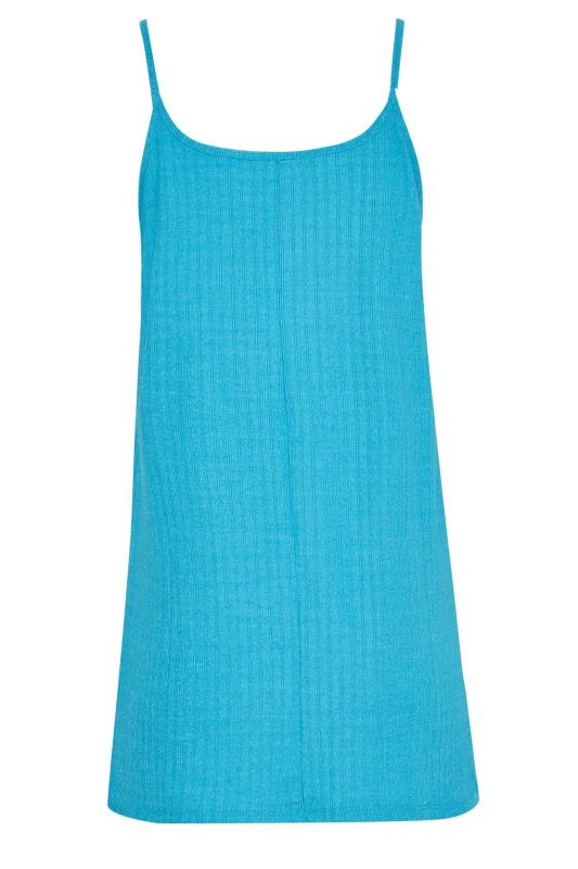 LTS Tall Women's Blue Ribbed Strappy Vest Top | Long Tall Sally 7