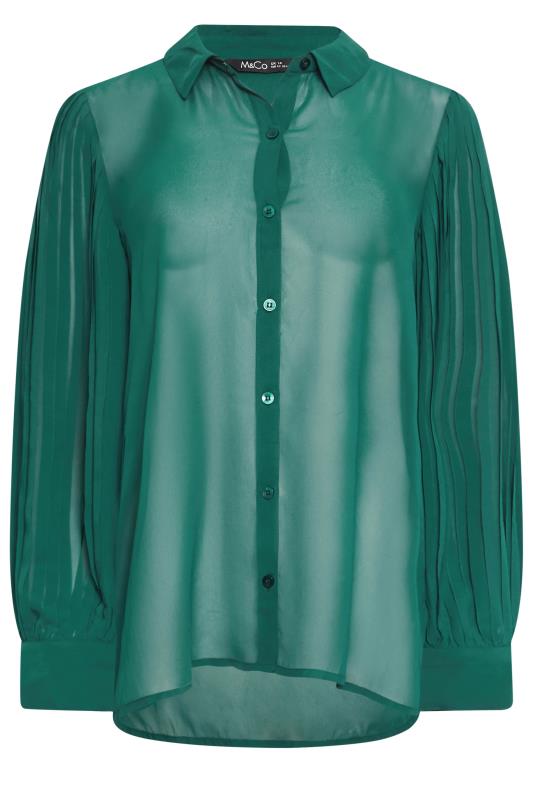 M&Co Green Pleat Sleeve Shirt | M&Co 7