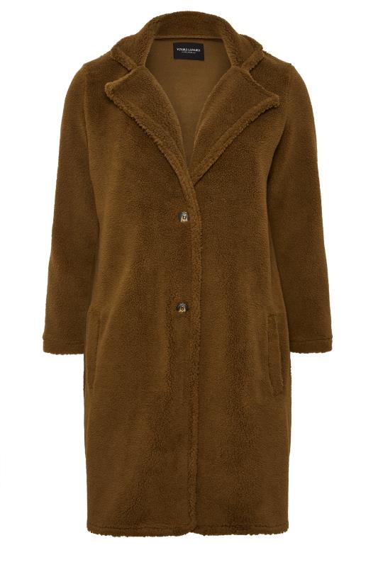 YOURS LUXURY Curve Brown Faux Fur Coat | Yours Clothing 7
