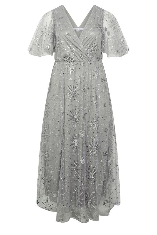 monsoon grey embellished dress Yours London Women's Plus Size Silver Celestial Sequin Maxi Size 12 Mini dress