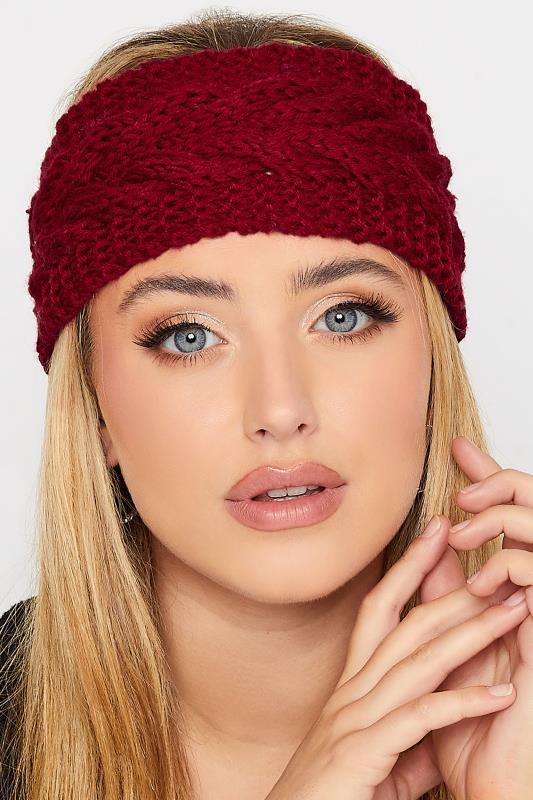 Tall  Yours Red Cable Knitted Headband
