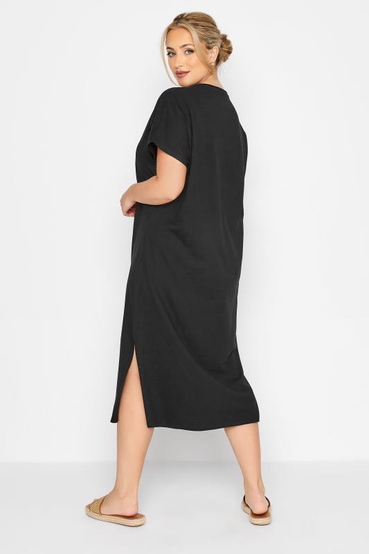 LIMITED Size Black Side Midaxi T-Shirt Dress | Yours Clothing