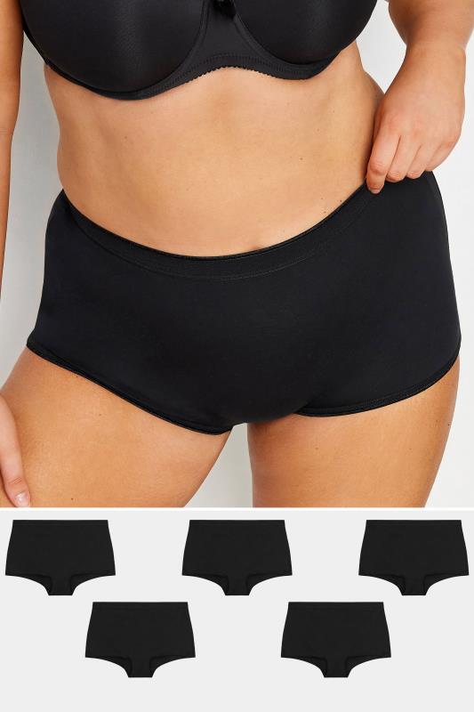 YOURS 5 PACK Plus Size Black High Waisted Shorts | Yours Clothing 1
