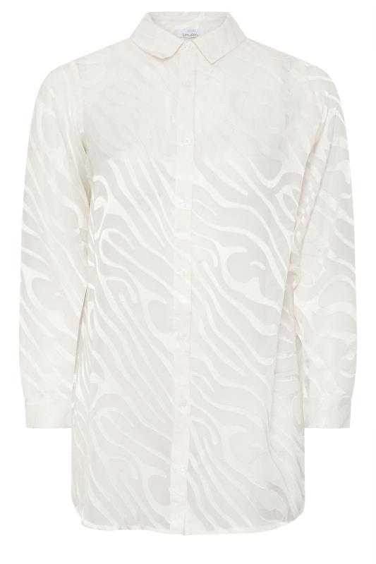 YOURS LONDON Plus Size White Zebra Print Mesh Shirt | Yours Clothing 5