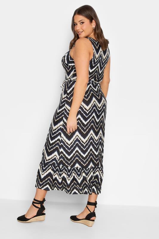 YOURS LONDON Plus Size Black Geometric Print Tiered Maxi Dress | Yours Clothing 3