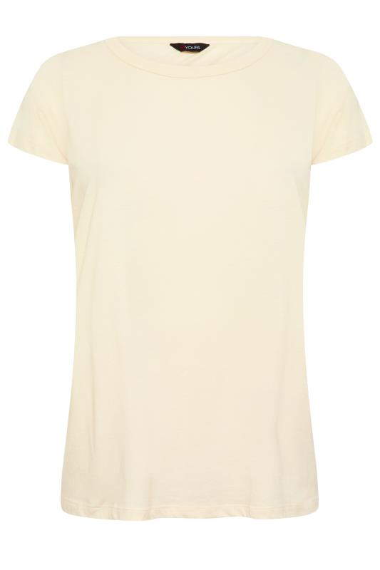 Curve Plus Size Cream Basic Short Sleeve T-Shirt - Petite| Yours Clothing  6