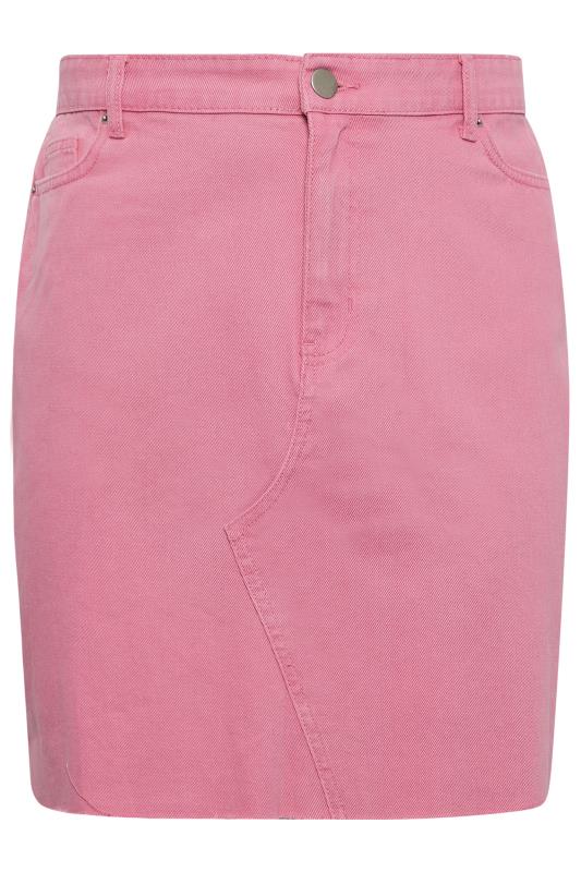 YOURS Plus Size Pink Denim Skirt | Yours Clothing 8